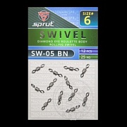 Вертлюг SPRUT SW-05 BN №6/25kg Diamond eye roulette body rolling swivel (уп.12шт)