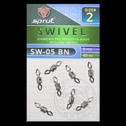 Вертлюг SPRUT SW-05 BN №2/40kg Diamond eye roulette body rolling swivel (уп.8шт)