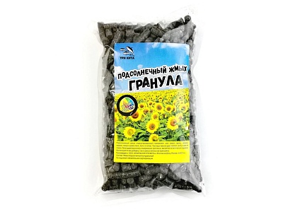 Жмых подсолнечника гранулы  8мм "ТУТТИ ФРУТТИ" 500гр.