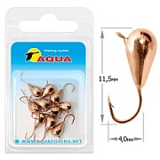 Капля с ушком d3,2мм 0,46гр 119054 Мормышка ВОЛЬФРАМ AQUA (медь) (уп.10 шт)