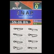 Карабин SPRUT SN-06 BN №0/8kg Coastlock snap (уп.8шт)
