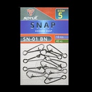 Карабин SPRUT SN-01 BN №5/40kg Hooked snap (уп.10шт)