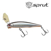 Воблер SPRUT Rufu Shine 90S-SBK 90mm 12.5gr загл.0.7-1.3m sinking
