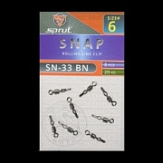 Вертлюг SPRUT SN-33 BN №6/20kg Rollihg line clip (уп.8шт)