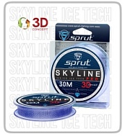Леска зимняя SPRUT SKYLINE 3D FC Ice Tech PRO 30m (Indigo/0.105mm/2.35kg)