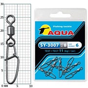 Карабин с вертлюгом AQUA SY-3007 №06 (8шт)