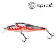 Воблер SPRUT Beru Triple 78F-SBK-SBK-SBK 78mm 10.3gr загл.0,5-1,5m floating
