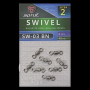 Вертлюг SPRUT SW-03 BN №2/40kg Roulette body rolling swivel (уп.8шт)