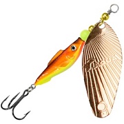 Блесна AQUA FISH SHELL-4, вес- 20,0g, лепесток №4 (медь), цвет тела 05 (оранжево-желтый) 124279