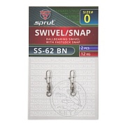Вертлюг SPRUT SS-62 BN №0/12kg Ballbearing swivel with fastlock snap (уп.2шт)