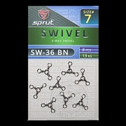 Вертлюг SPRUT SW-36 BN №7/13kg 3-Way swivel (уп.8шт)