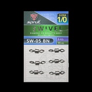 Вертлюг SPRUT SW-05 BN №1/0/55kg Diamond eye roulette body rolling swivel (уп.6шт)