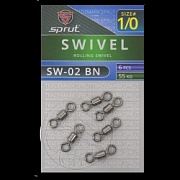 Вертлюг SPRUT SW-02 BN №1/0/55kg Rolling swivel (уп.6шт)
