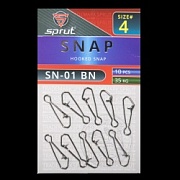 Карабин SPRUT SN-01 BN №4/35kg Hooked snap (уп.10шт)