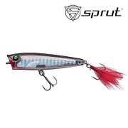 Воблер SPRUT Hikari Pop 3D 65TW-SBK 65mm 7gr top water