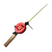 УДОЧКА зимняя "Техно" диам. 75, с проб. ручк. (хлыст поликарб.) красная