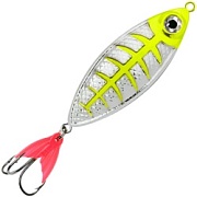 Блесна колебалка AQUA КРОК 40,0mm, вес - 9,0g цвет 04 (серебро, желто-зеленый флюрик) 108142