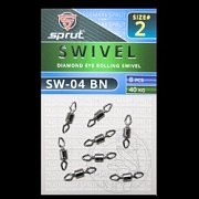 Вертлюг SPRUT SW-04 BN №2/40kg Diamond eye rolling swivel (уп.8шт)