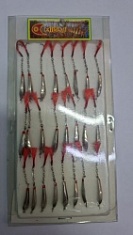 Блесна зимняя MILDAS цепоч+перо (24шт)