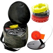 Набор жерлиц (10шт) с угл. стойкой с кат. цв.ассорти d.85 в СУМКЕ