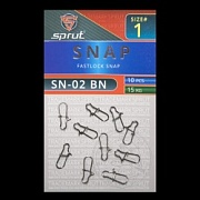 Карабин SPRUT SN-02 BN №1/15kg Fastlock snap (уп.10шт)