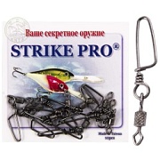Вертлюг цилиндр STRIKE PRO с накаткой застёжкой Сoastlock № 4*2 30кг. (уп.10шт)