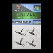 Вертлюг SPRUT SW-31 BN №8*10/20kg Barrel triple swivel style 1 (уп.4шт)