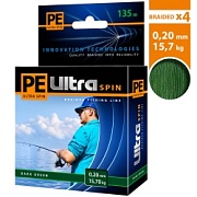 Плет. шнур PE ULTRA SPIN DARK GREEN 0.20m 135m (темно-зеленый)
