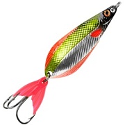 Блесна колебалка AQUA АТОМ M 40,0mm, вес - 9,0g цвет 04 (серебро, желто-зеленый флюрик) 108130