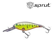 Воблер SPRUT Buri Shad 3D 70F-YT-3D 70mm 11gr загл. 2.0-3.0m floating