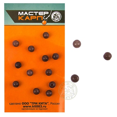 Бусина (пакет) d.7 КОРИЧНЕВАЯ (силикон) (уп/15шт)