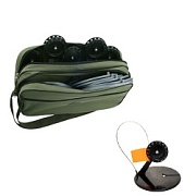 Набор жерлиц (10шт) с угл. стойкой с кат. цв.черный d.85 в сумке "ЩУКАРЬ"