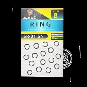Кольцо заводное SPRUT SR-01 SN №8/20kg Split ring silver nickel (уп.16шт)