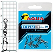 Карабин с вертлюгом AQUA SY-3013 №10 (8шт)