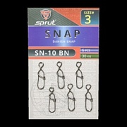 Карабин SPRUT SN-10 BN №3/30kg Danish snap (уп.6шт)