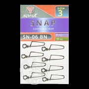 Карабин SPRUT SN-06 BN №3/33kg Coastlock snap (уп.8шт)