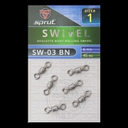 Вертлюг SPRUT SW-03 BN №1/45kg Roulette body rolling swivel (уп.6шт)