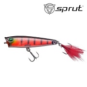 Воблер SPRUT Hikari Pop 3D 65TW-RP 65mm 7gr top water