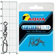 Карабин с вертлюгом AQUA SY-3013 №12 (8шт)