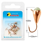 Капля с ушком и фосфорной каплей d3,2мм 0,49гр 119080 Мормышка ВОЛЬФРАМ AQUA (медь) (уп.10 шт)