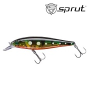 Воблер SPRUT Blood Suwaru 100F-GGRP-UV 100mm 15gr загл.1,0-2,0m floating+Blood Attractor UPA