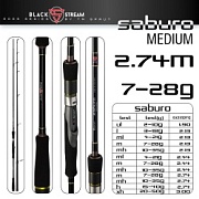 Спиннинг Sprut SABURO 274M 7-28g 8-16lb SS902MFS