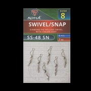 Вертлюг SPRUT SS-48 SN №8/7kg Diamond eye rolling swivel with italian snap (уп.6шт)