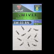 Вертлюг SPRUT SW-03 BN №8/18kg Roulette body rolling swivel (уп.12шт)