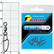 Карабин с вертлюгом AQUA SY-3007 №12 (8шт)