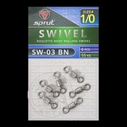 Вертлюг SPRUT SW-03 BN №1/0/55kg Roulette body rolling swivel (уп.6шт)