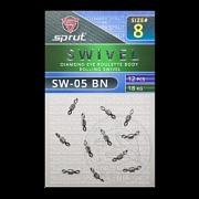 Вертлюг SPRUT SW-05 BN №8/18kg Diamond eye roulette body rolling swivel (уп.8шт)