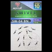 Вертлюг SPRUT SW-04 BN №10/13kg Diamond eye rolling swivel (уп.14шт)