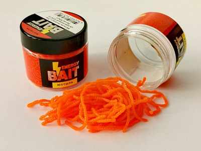 Искусств. насадка "ENERGY BAIT" МОТЫЛЬ (Волна), L-7см, цв. оранж. FLUO, ароматизир. (50шт)