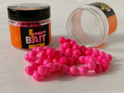 Искусств. насадка "ENERGY BAIT" ИКРА (M) д.7мм, цв. ярко-розовый, ароматизир. (63шт)